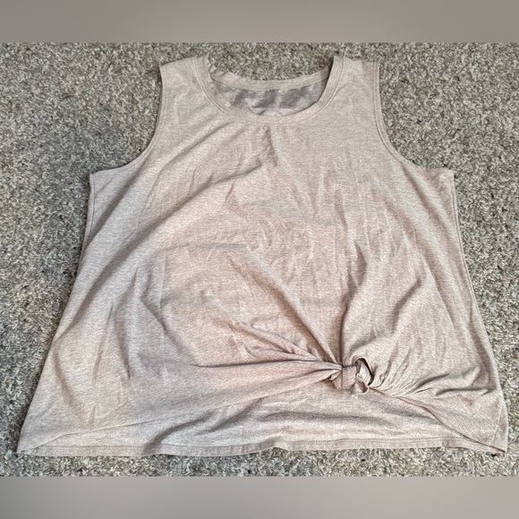 Beyond Yoga Tops - BEYOND YOGA Muscle Tank Top Womens All For Ties Knotted Taupe Tan Sand